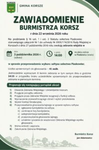 ZAWIADOMIENIE BURMISTRZA KORSZ