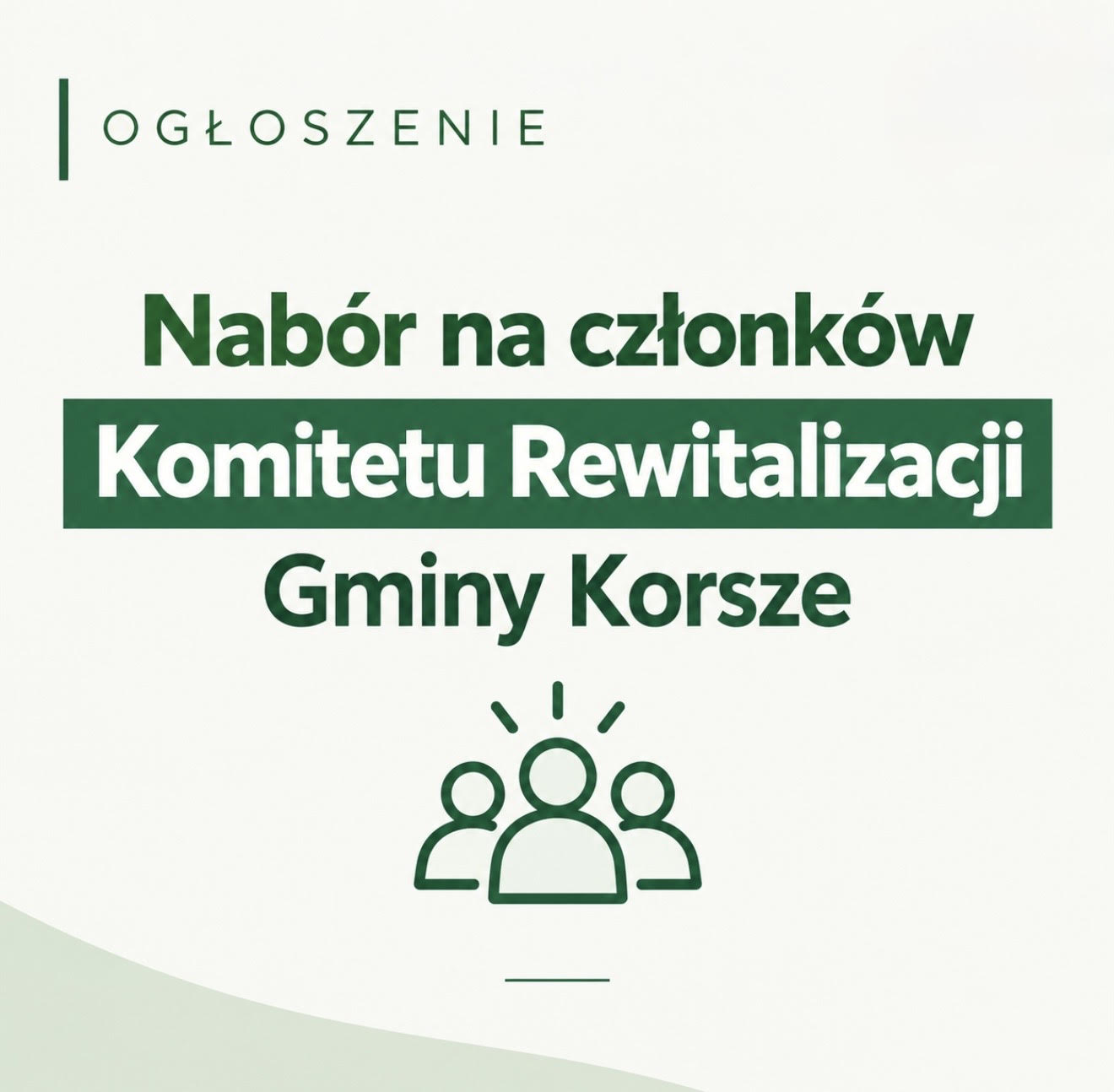 NABÓR NA CZŁONKÓW KOMITETU REWITALIZACJI