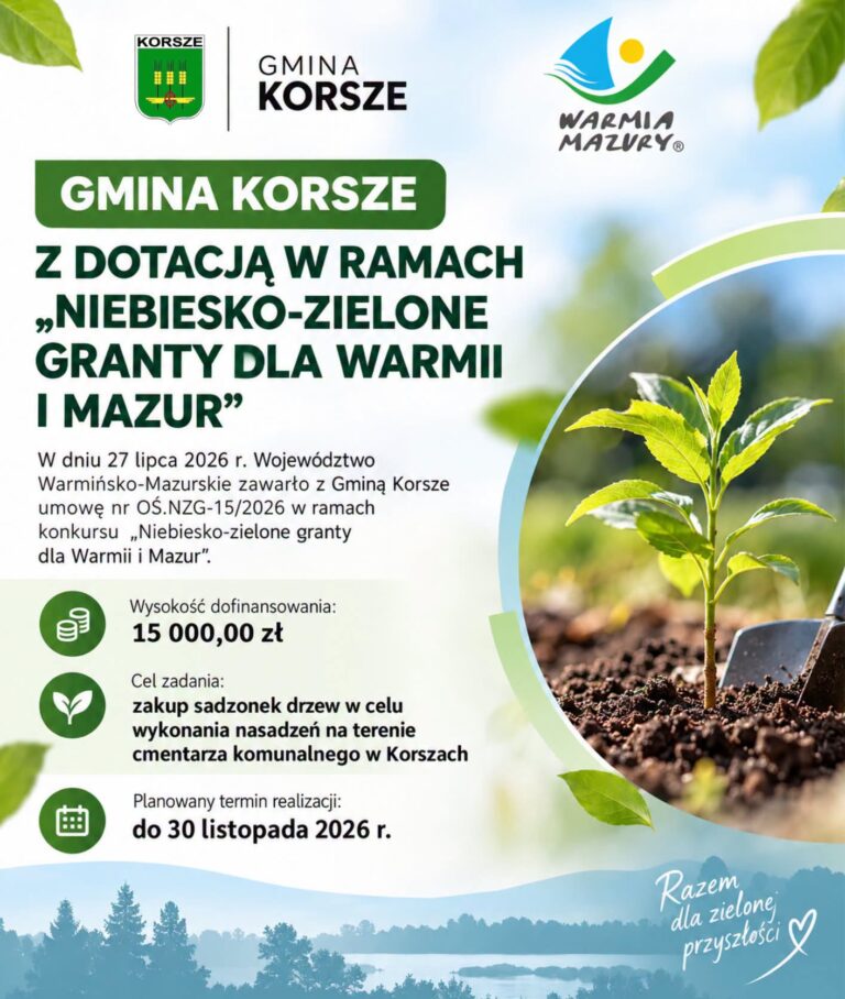 Dofinansowanie dla gminy Korsze