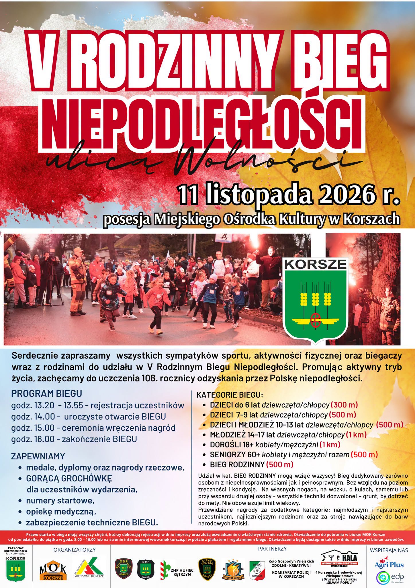 V rodzinny bieg niepodległości w Korszach – zapraszamy do udziału!